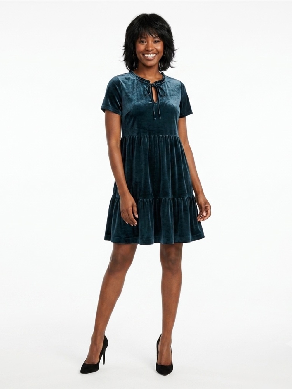 LC Lauren Conrad Teal Tiered Mini Dress Size XS